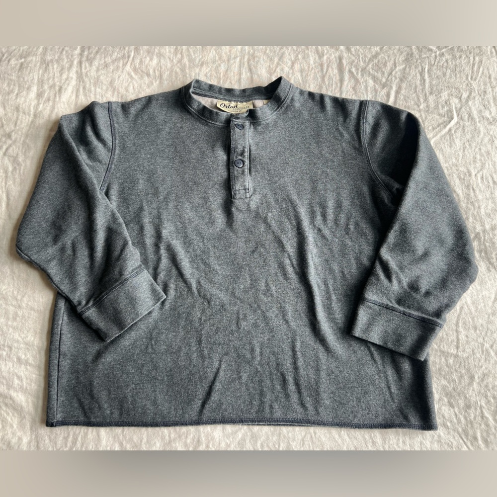 Orton Brothers Comfort Jersey Henley Long Sleeve Shirt – Unisex Large
